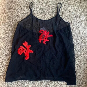 EMMA AN SAM SYMBOL MESH TOP